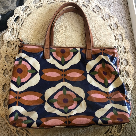 *** Fossil *** Key - Per Geometric Floral Tote - Picture 3 of 5
